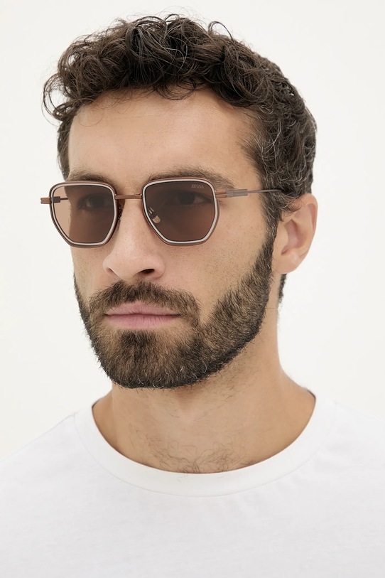 Γυαλιά ηλίου Zegna ομοιόμορφος καφέ EZ0256.4938E