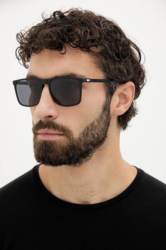 Солнцезащитные очки Tommy Hilfiger однотонная с деталью тёмно-синий TH.2277/S