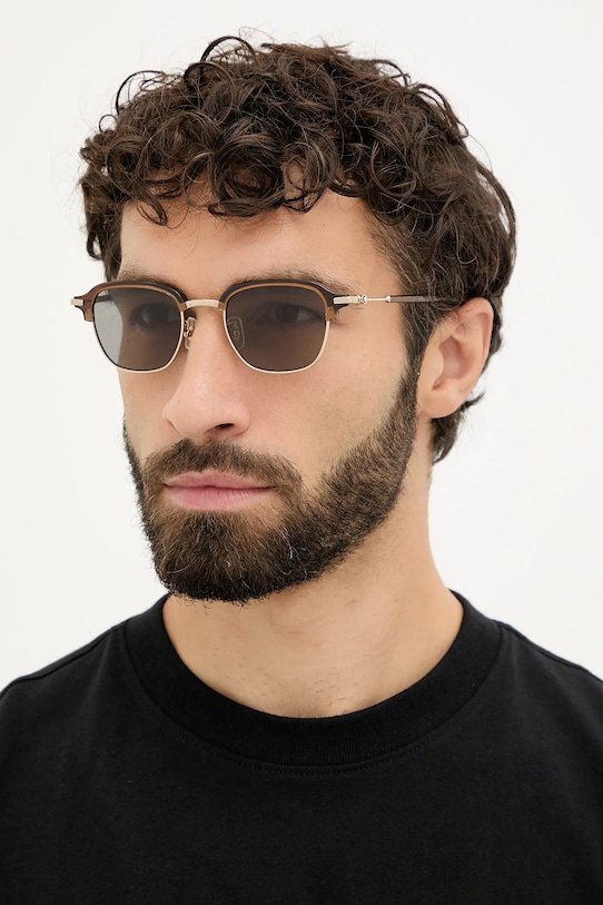 Montblanc okulary przeciwsłoneczne przezroczysta brązowy MB0390S