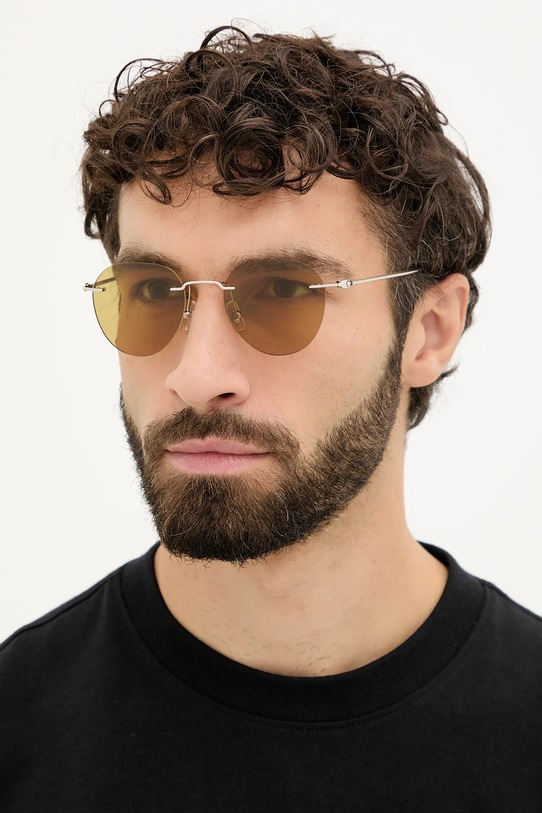 Montblanc okulary przeciwsłoneczne jednolita srebrny MB0428S