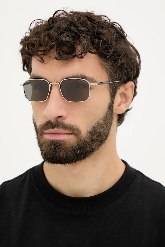 Montblanc okulary przeciwsłoneczne jednolita srebrny MB0441S