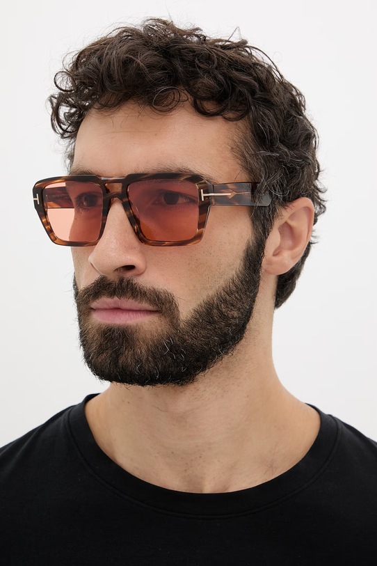 Tom Ford okulary przeciwsłoneczne przezroczysta brązowy FT1153.5655E