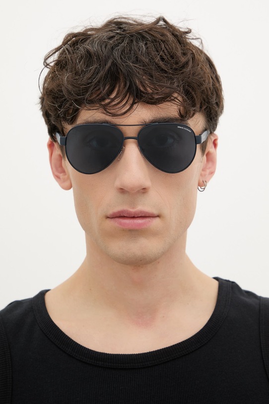 Armani Exchange okulary przeciwsłoneczne pilotki męskie 0AX2034S granatowy AA00
