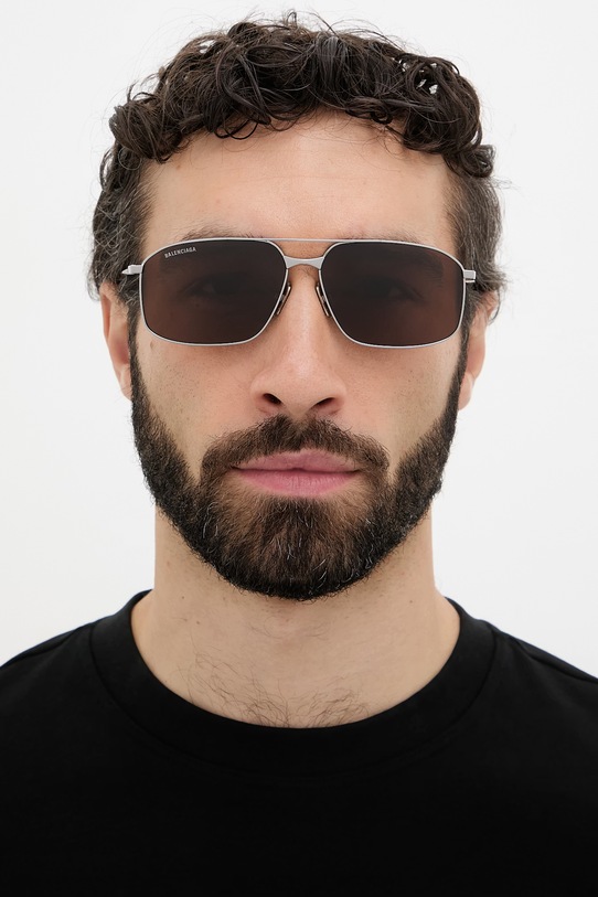 Balenciaga ochelari de soare pentru bărbați BB0492S argintiu