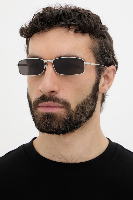 Balenciaga ochelari de soare pentru bărbați argintiu BB0493S