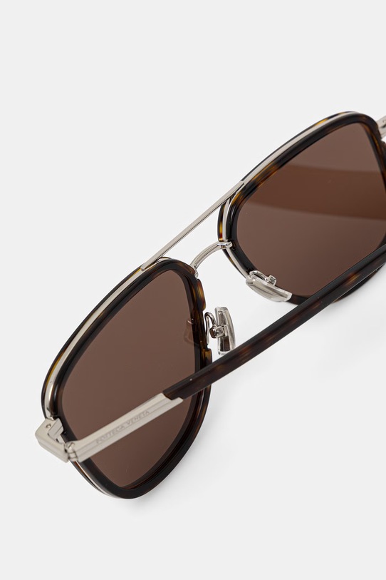 Akcesoria Bottega Veneta okulary przeciwsłoneczne męskie BV1463S brązowy