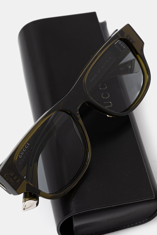 Akcesoria Gucci okulary przeciwsłoneczne kwadratowe męskie GG2075S zielony