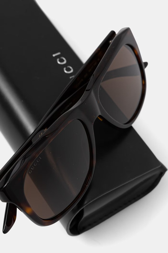 Akcesoria Gucci okulary przeciwsłoneczne kwadratowe męskie GG2077S brązowy