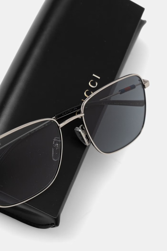 Akcesoria Gucci okulary przeciwsłoneczne kwadratowe męskie GG2097SK srebrny