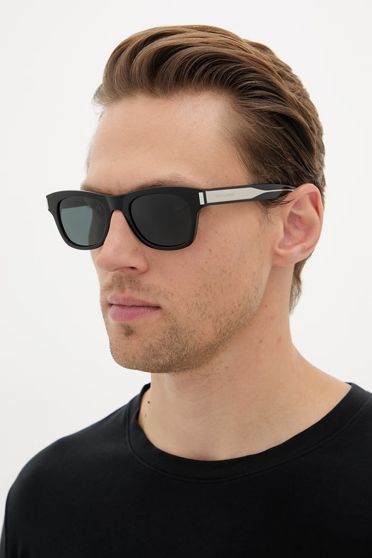 Saint Laurent ochelari de soare Wayfarer pentru bărbați negru SL.877