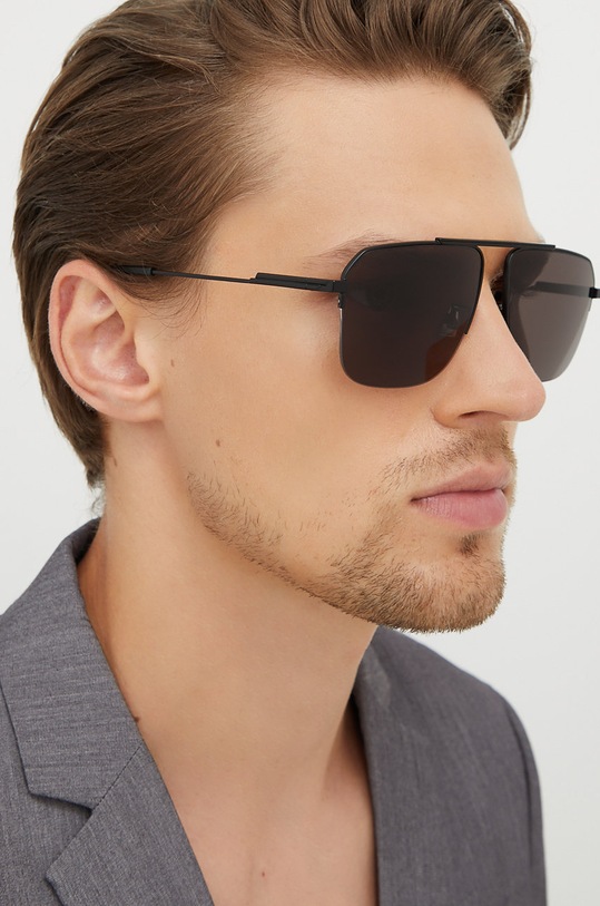 Bottega Veneta okulary przeciwsłoneczne jednolita czarny BV1149S