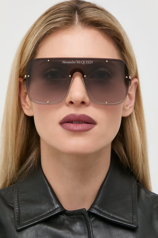 Alexander McQueen okulary przeciwsłoneczne jednolita złoty AM0362S