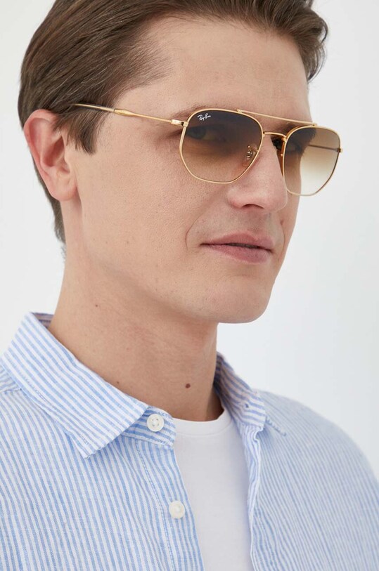 Ray-Ban okulary przeciwsłoneczne 0RB3707 złoty