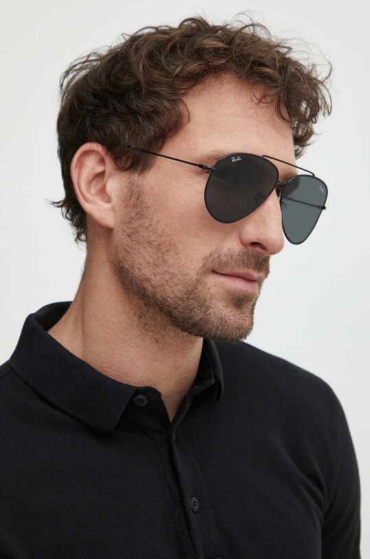 Akcesoria Ray-Ban okulary przeciwsłoneczne LENNY KRAVITZ X AVIATOR REVERSE 0RBR0101S czarny