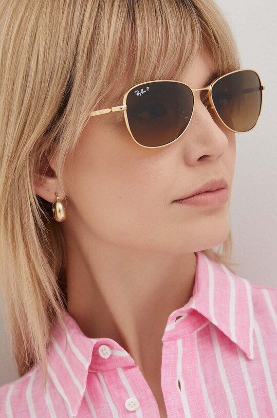 Сонцезахисні окуляри Ray-Ban 0RB3733 золотий AA00