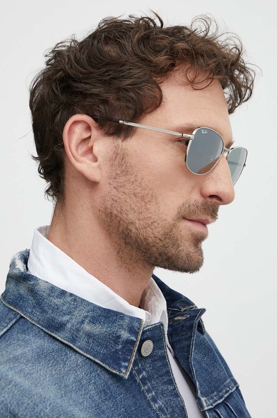 Ray-Ban okulary przeciwsłoneczne jednolita srebrny 0RB3733