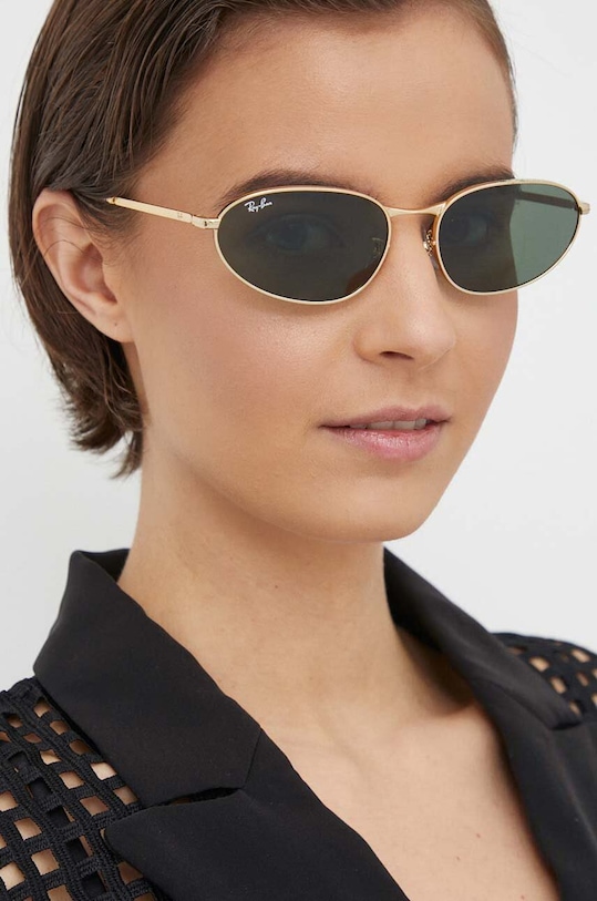 Ray-Ban okulary przeciwsłoneczne 0RB3734 złoty AA00