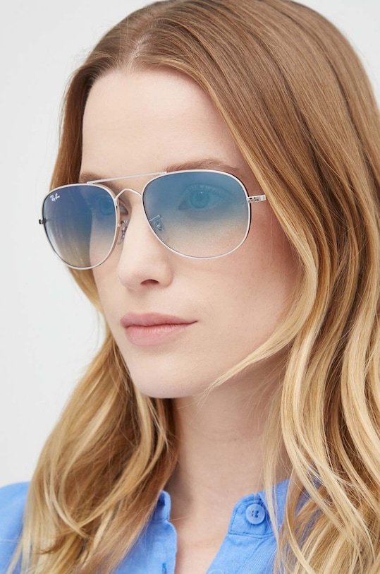 Akcesoria Ray-Ban okulary przeciwsłoneczne 0RB3735 srebrny