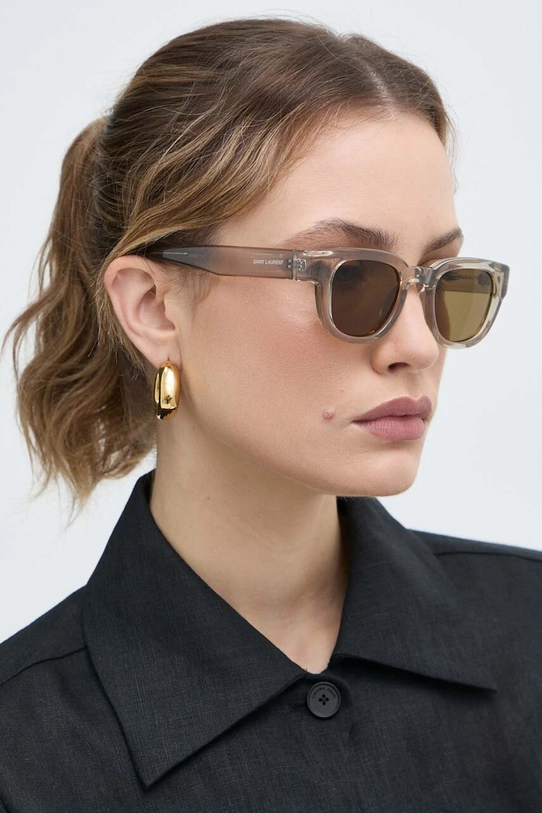 Akcesoria Saint Laurent okulary przeciwsłoneczne SL.675 beżowy