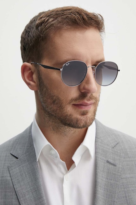 Ray-Ban occhiali da sole a tinta unita nero 0RB3727D