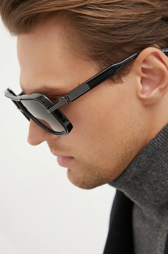 Balmain okulary przeciwsłoneczne SOLDIER czarny BPS.160B