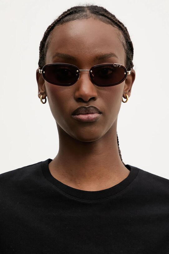 Off-White okulary OERI13M.607664 brązowy
