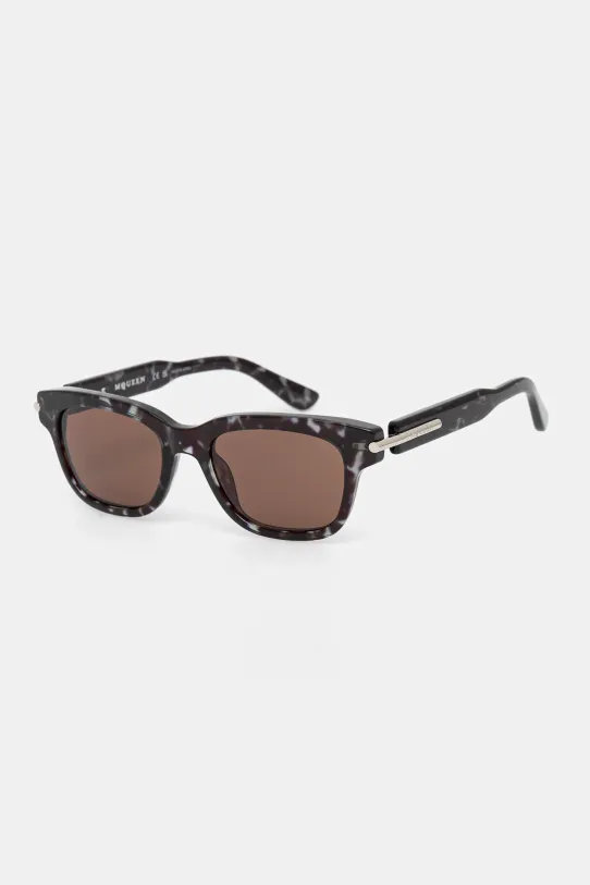 Alexander McQueen okulary przeciwsłoneczne gładka z detalem pomarańczowy AM0497S