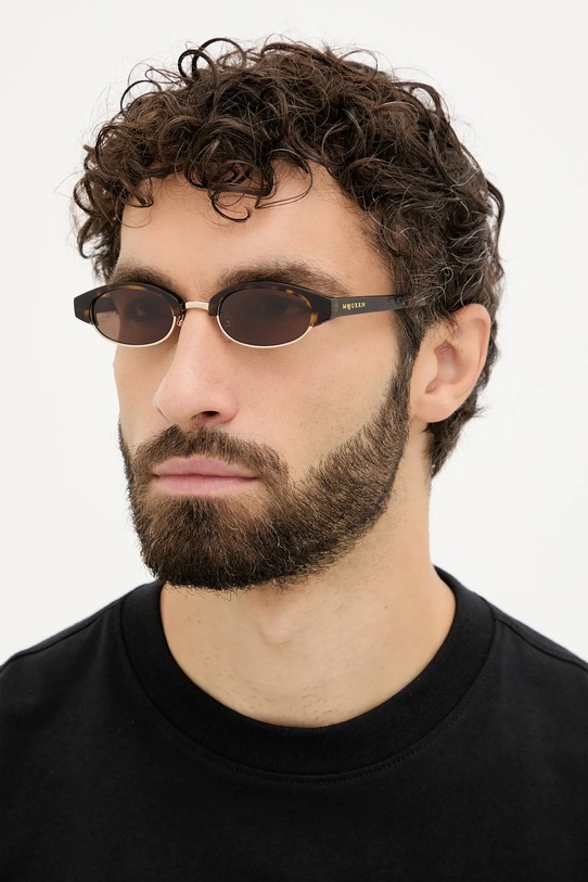 Alexander McQueen okulary przeciwsłoneczne AM0534S brązowy AA00