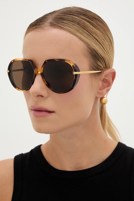 Akcesoria Bottega Veneta okulary przeciwsłoneczne BV1436S brązowy