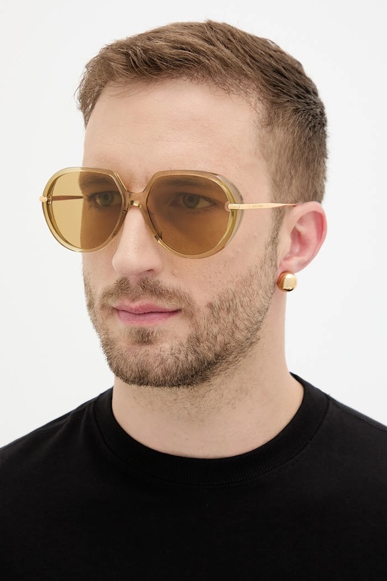 Bottega Veneta okulary przeciwsłoneczne geometryczne złoty BV1436S