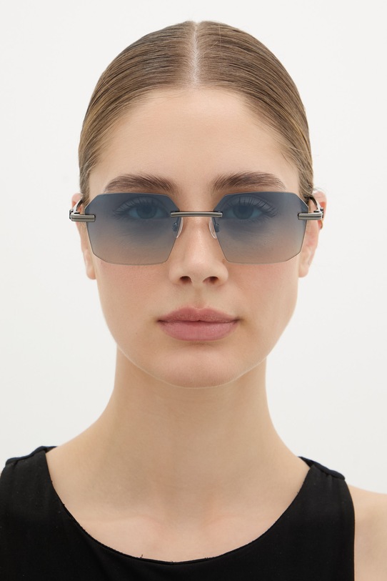 Palm Angels okulary przeciwsłoneczne kwadratowe PERI10G.561007 srebrny AA00