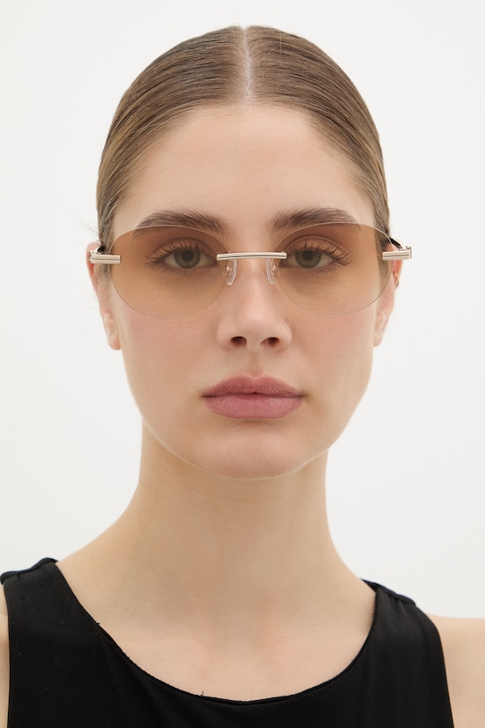 Palm Angels okulary przeciwsłoneczne okrągłe złoty PERI10H.567622