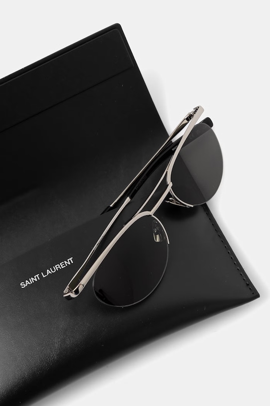 Akcesoria Saint Laurent okulary przeciwsłoneczne pilotki SL.862 srebrny
