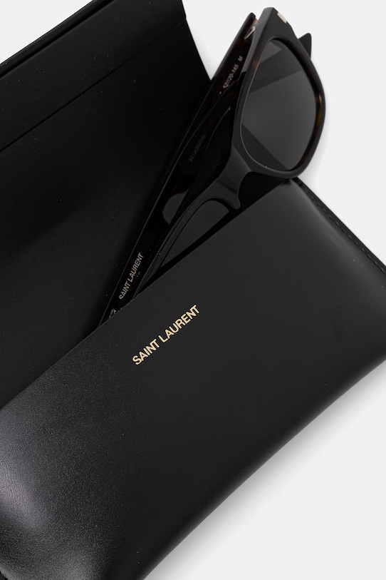 Akcesoria Saint Laurent okulary przeciwsłoneczne kwadratowe SL.874 brązowy