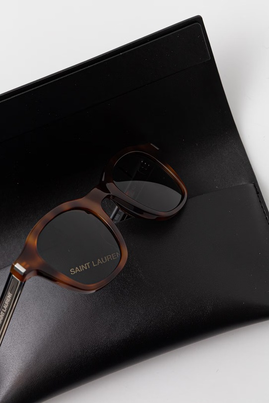 Akcesoria Saint Laurent okulary przeciwsłoneczne kwadratowe SL.880 brązowy