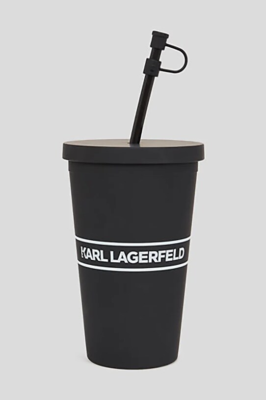 Karl Lagerfeld pohár szívószállal Essential To Go A1M42033 fekete AA00