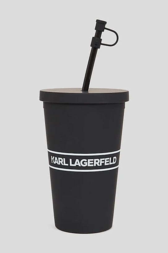 Karl Lagerfeld pohár szívószállal Essential To Go A1M42033 fekete AA00