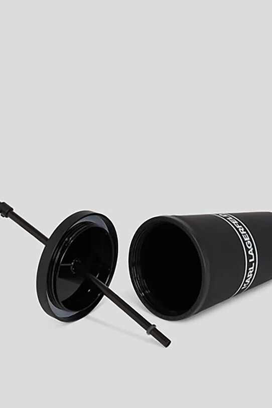 Karl Lagerfeld pohár szívószállal Essential To Go fekete A1M42033