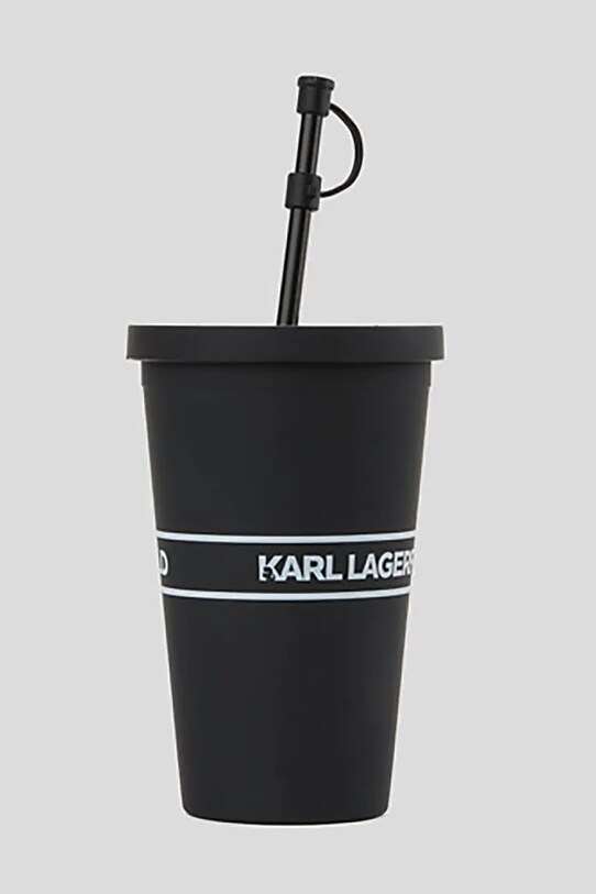 Karl Lagerfeld pohár szívószállal Essential To Go A1W42017 fekete AA00
