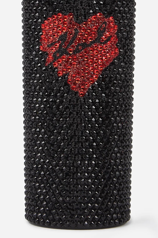 Lifestyle Karl Lagerfeld pohár szívószállal Heart A1W42018 fekete
