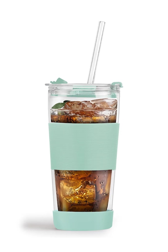 Vialli Design kubek termiczny ze słomką Fuori 600 ml 428 turkusowy AA00