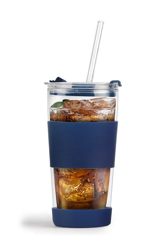 Vialli Design kubek termiczny ze słomką Fuori 600 ml 30381 granatowy AA00