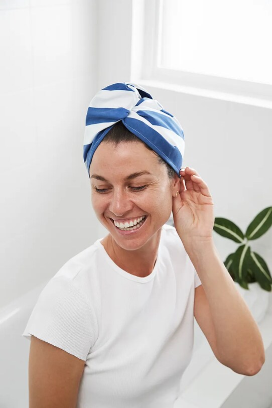 Dock & Bay turban de păr 63x26 cm HAIRW.CAB.NAVY.NB albastru