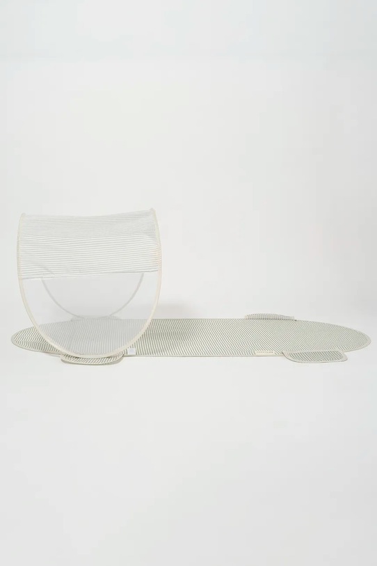 SunnyLife leżanka plażowa z daszkiem La Palma Sage Stripe S51SSHCR zielony