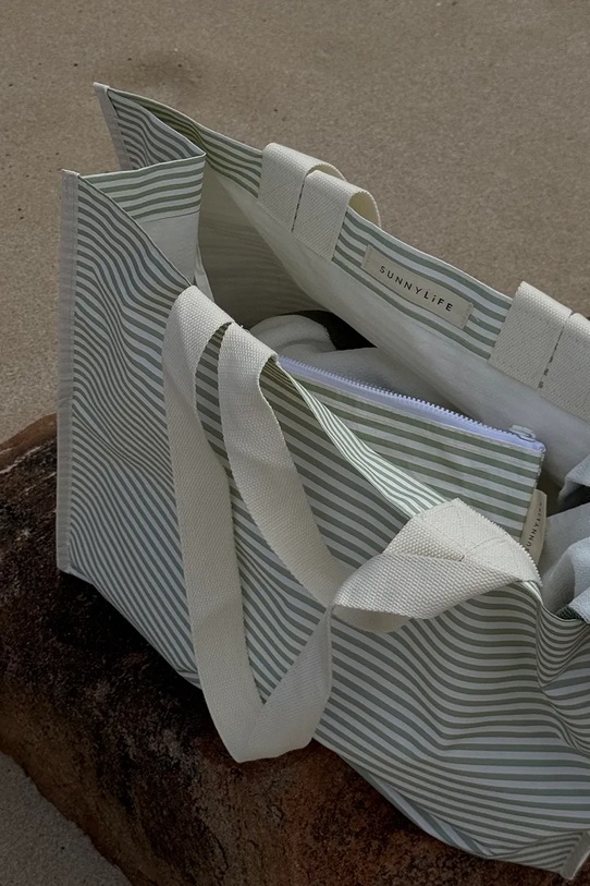 Пляжная сумка SunnyLife La Palma Sage Stipe зелёный S51CARGR