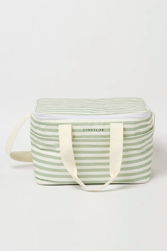 SunnyLife geantă termică La Palma Sage Stripe 18,7 L verde S51NCBWS