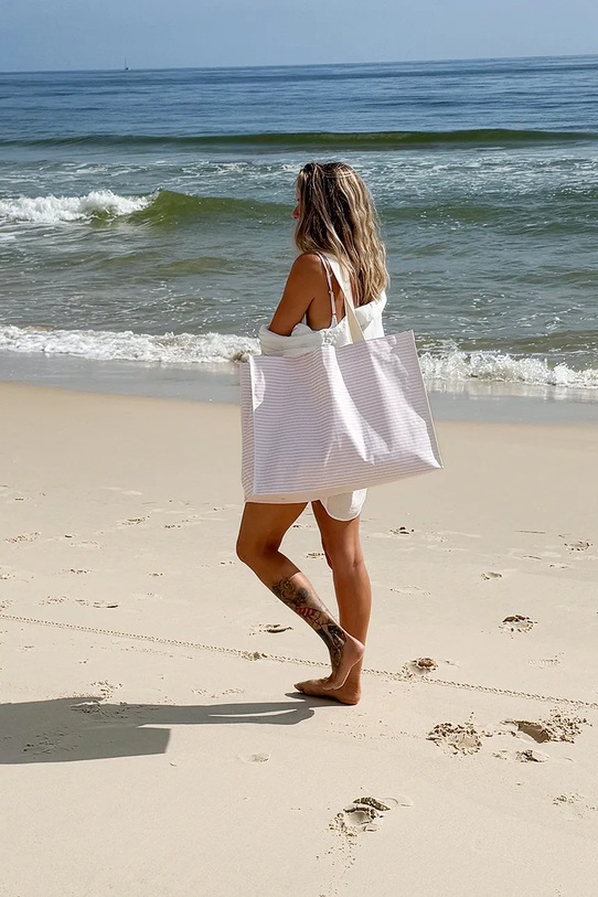 Plážová taška SunnyLife Lazy Days Pink Stripe S51CARPK