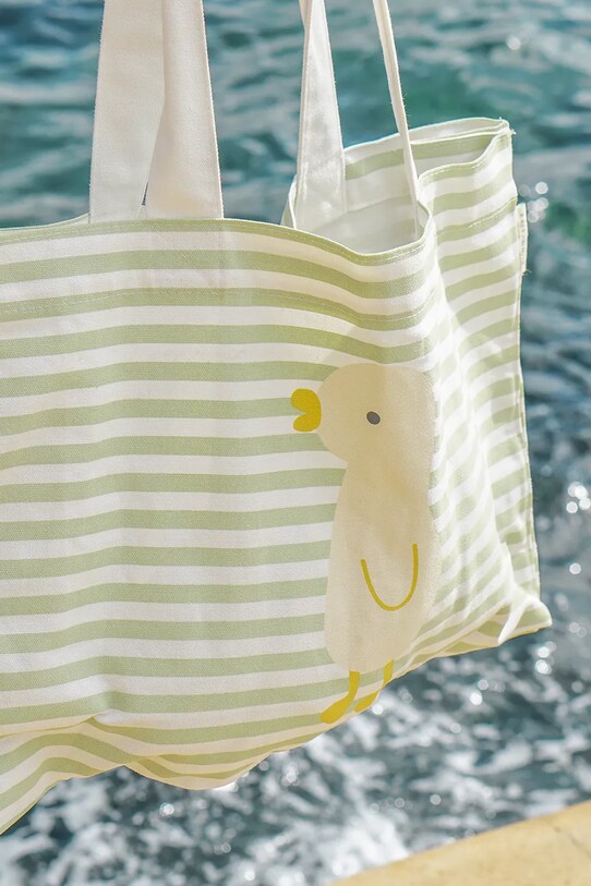 Plážová taška SunnyLife Duck Sage Stripe zelená S51KCBGR