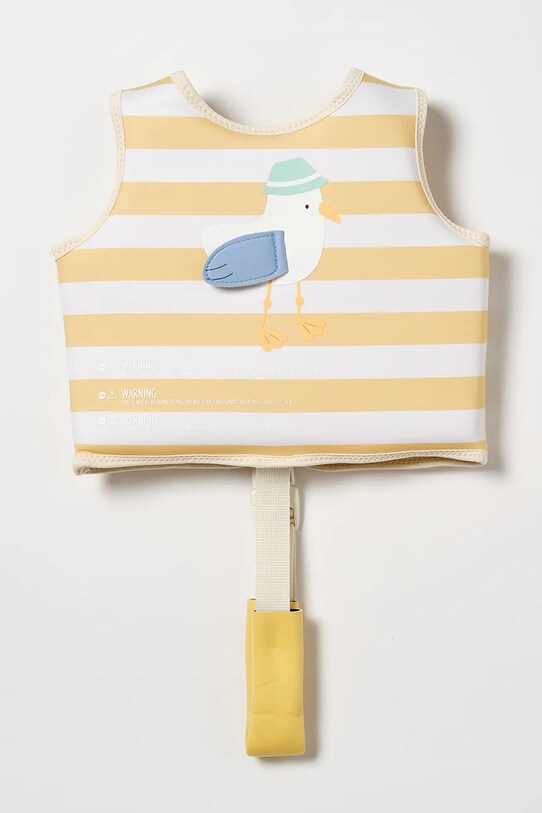 Prsluk za plivanje za djecu SunnyLife Sammy the Seagull Mustard Stripe 1-2 years S51VVMS1 zlatna AA00