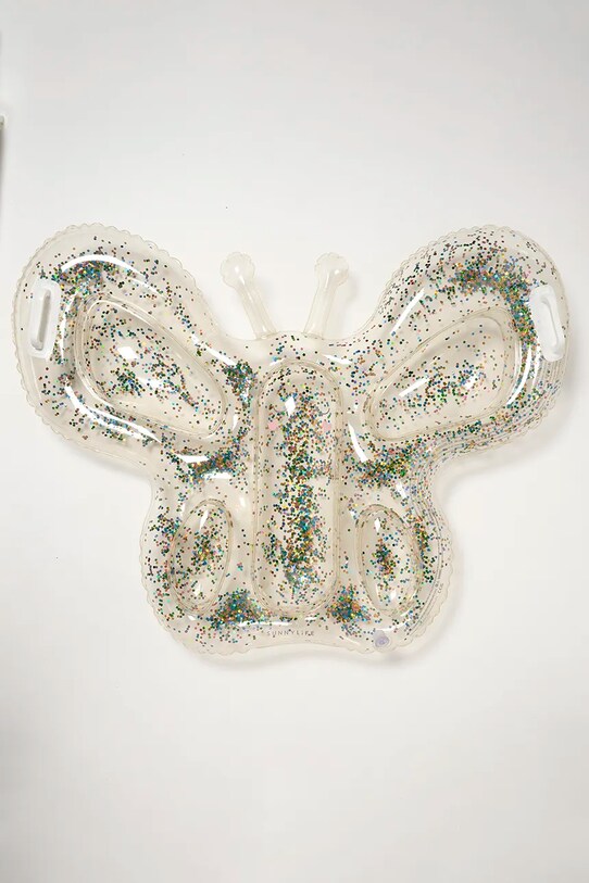 Детски надуваем дюшек за плуване SunnyLife Butterfly Cotton Candy Glitter прозрачен S51KLOGL